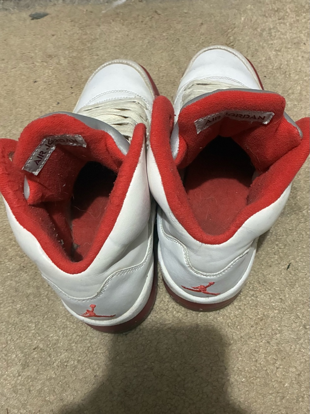 Jordan Kids White & Red High-Top Sneakers
